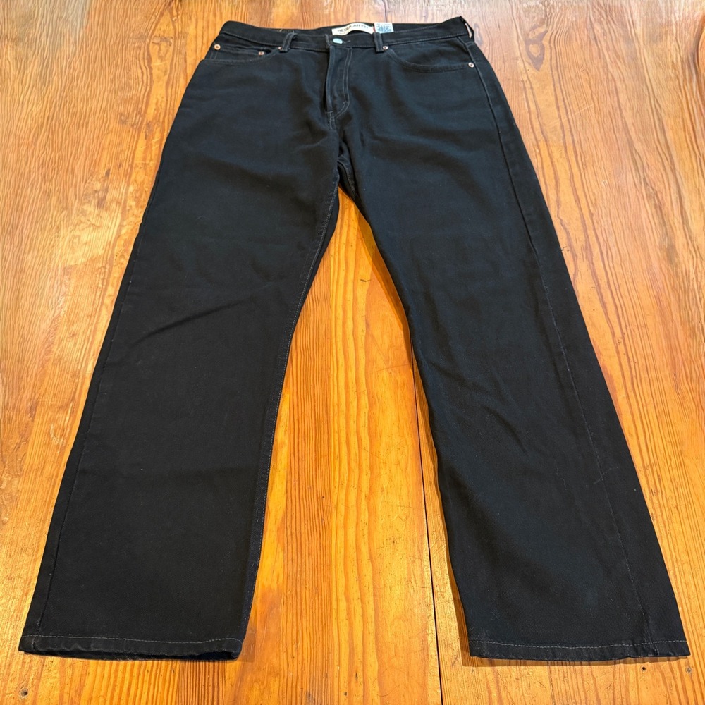 Levis 505 Regular Fit Mens Black Denim Jeans 34x30 Straight Leg 00505-0260